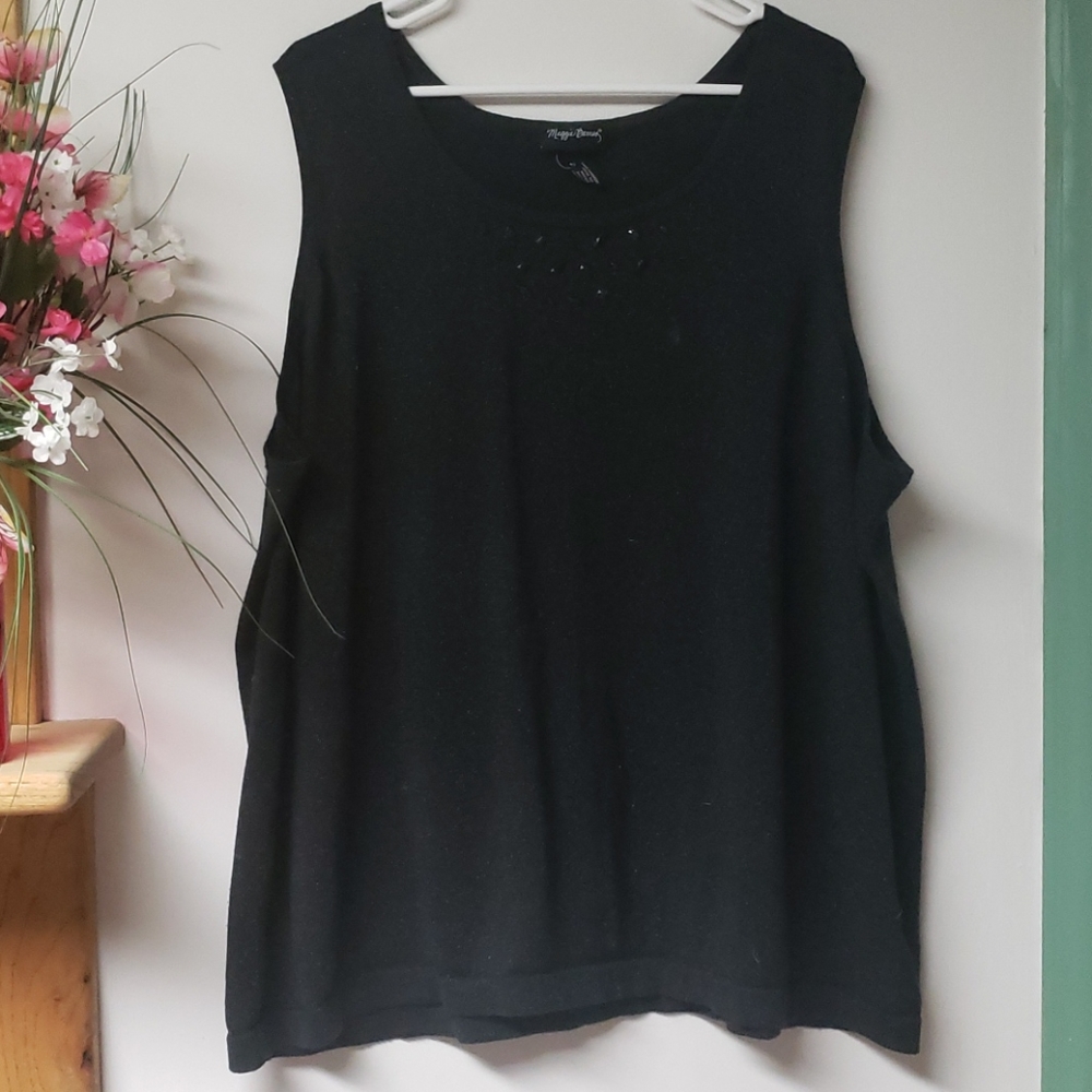 Black sparkly sweater shell with jewels